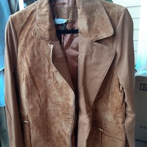 Iman suede jacket with cotton sleeve,never worn